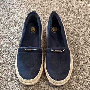 BZees Maui Navy Blue Women's Slip-On Shoes Size 9